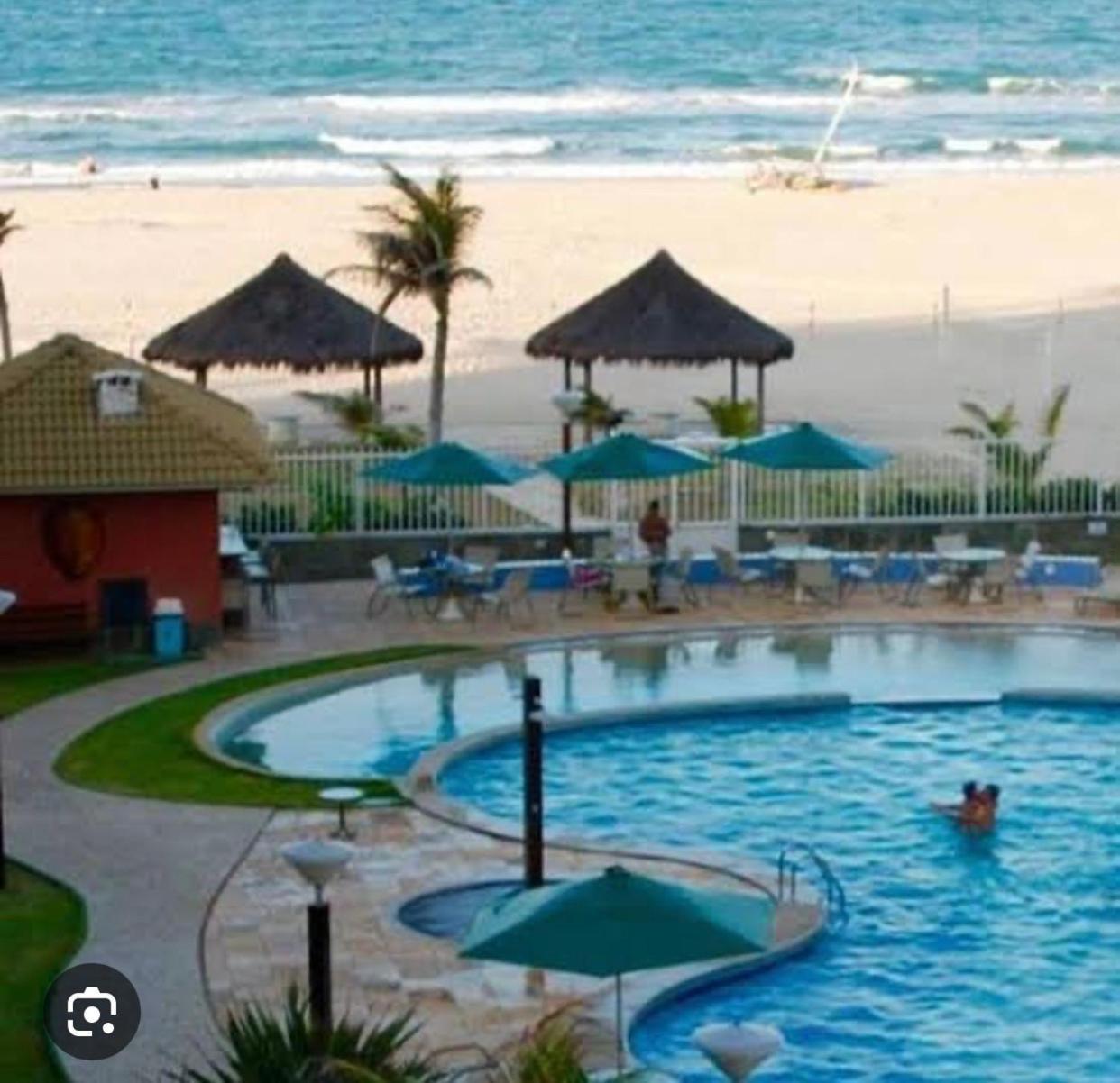 Apartamento Vista Total Do Mar Uma Cobertura A 400M Do Beach Park No Porto Das Dunas Aquiraz Condominio Terramaris Piscina Ampla Parque Infantil Sauna Estacionamento Privado 외부 사진
